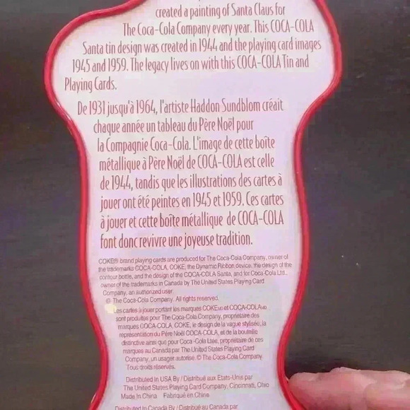 Coca Cola Vintage Santa Collectors Tin with two decks of cards NWT in BOX - Picture 10 of 14